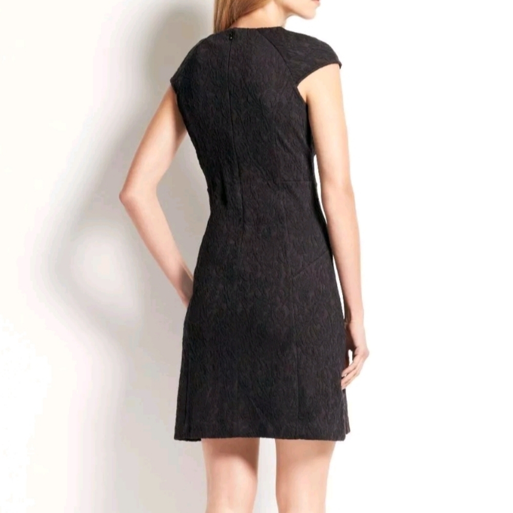 Ann Taylor Floral Stretch Jacquard Cap Sleeve Dress Sz 4